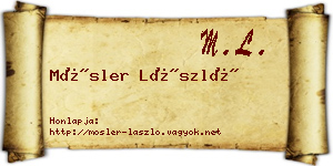 Mösler László névjegykártya